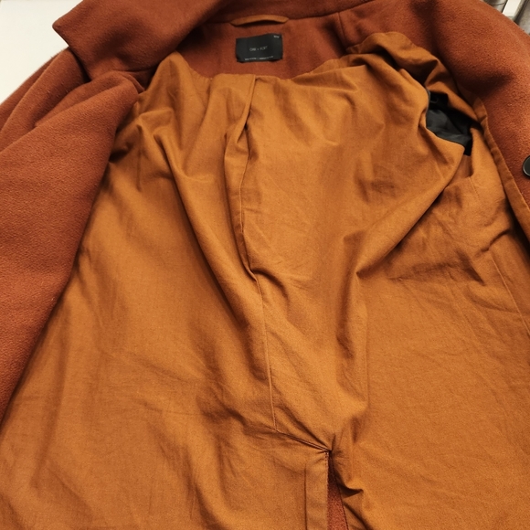 Oak + Fort Wool Blend Rust Colored Hidden Button Closure Coat Women's Size XS - Picture 4 of 8